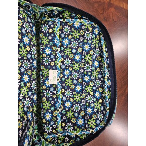 Retired Vera Bradley Daisy Daisy Blue Lime Green Floral Handbag - Picture 6 of 6